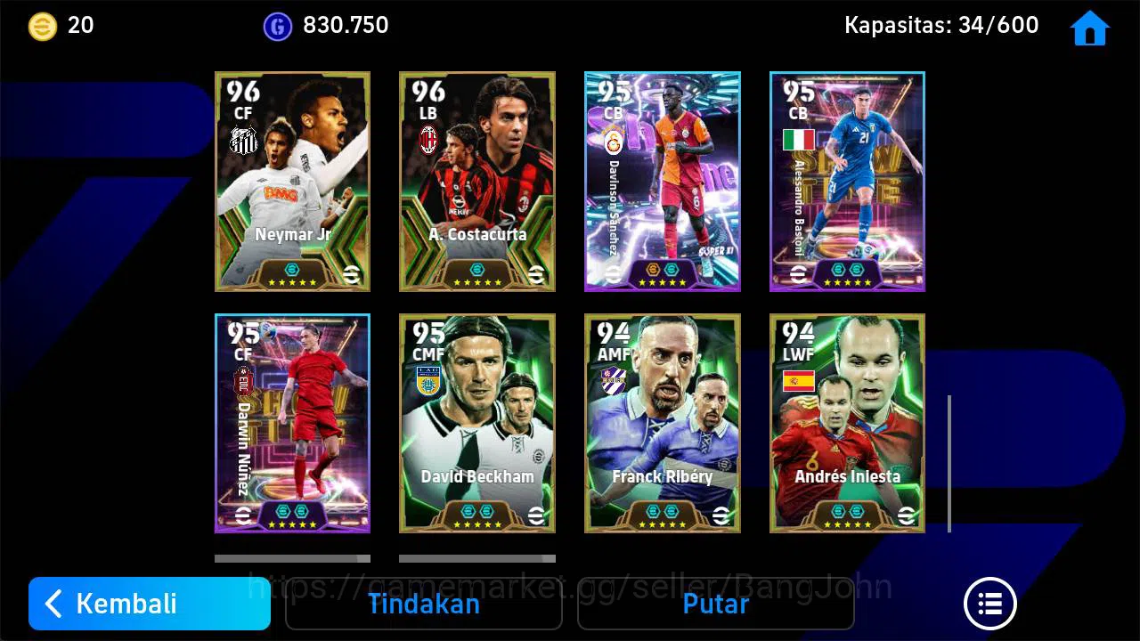 eFootball Accounts Power 3202, Bale blitz, vieri epic, totti epic, Be image 3