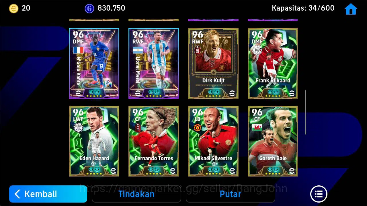 eFootball Accounts Power 3202, Bale blitz, vieri epic, totti epic, Be image 4