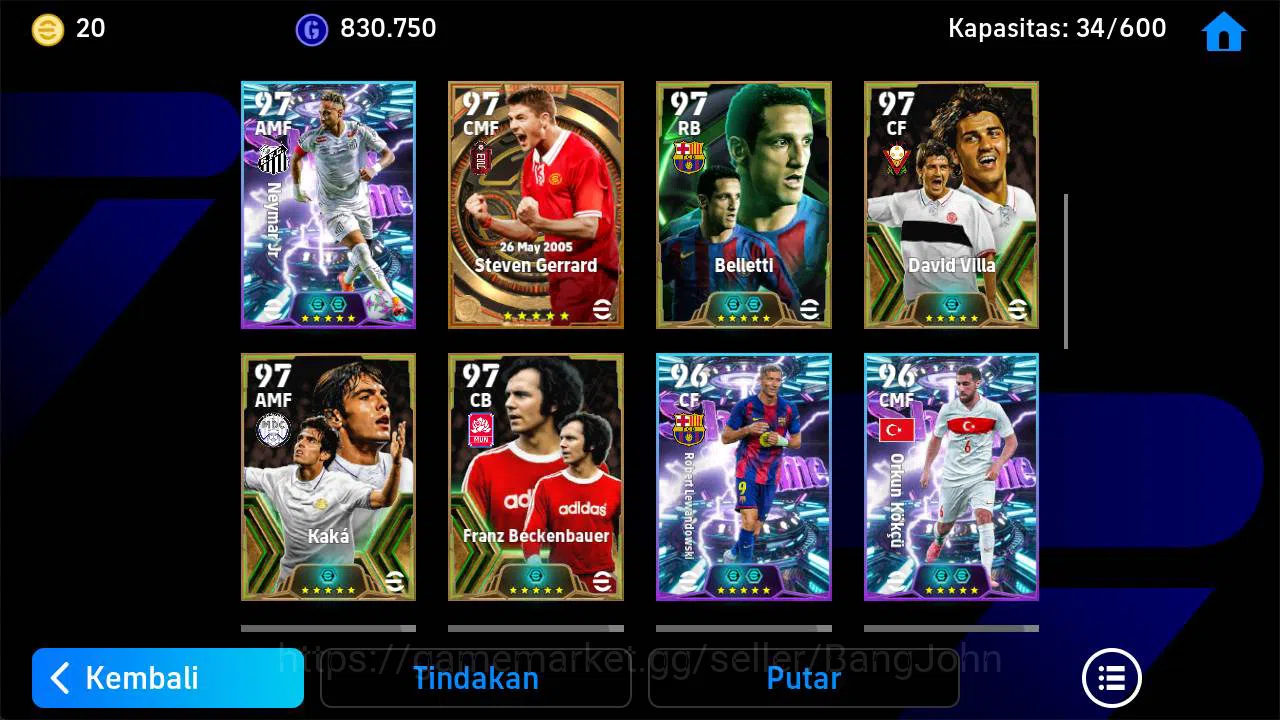 eFootball Accounts Power 3202, Bale blitz, vieri epic, totti epic, Be image 5