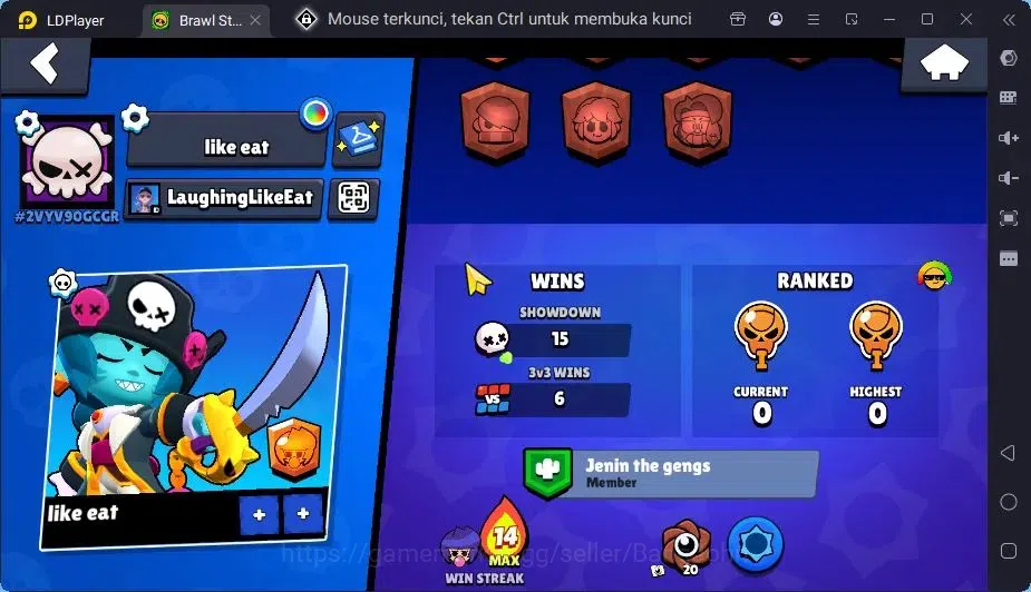 Brawl Stars Accounts Trophy 353|8 Brawler,1 Lv.11(Bibi)|1 Mythic(Otis),2 Epic(Bibi,Shelly) Skin|6318 Bling|Proteck Off 3