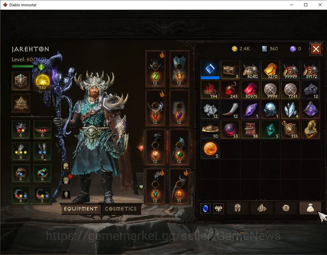 Diablo Immortal Accounts SEA-Chain Of Honor|Lv60(360)|Druid|30k Cr|Reso 330 image 7