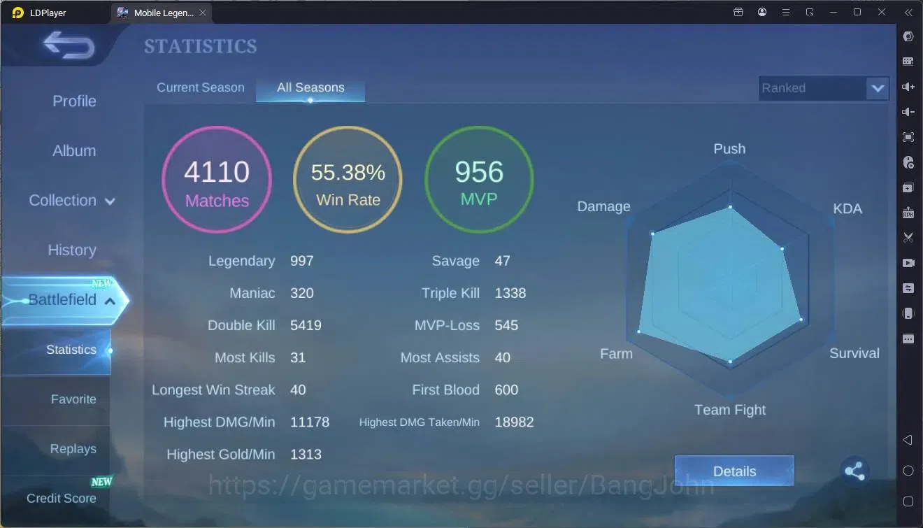 Mobile Legends: Bang Bang Accounts Global|Hero 125|Skin 331|Exalted|Legend GS|KOF GS, image 18