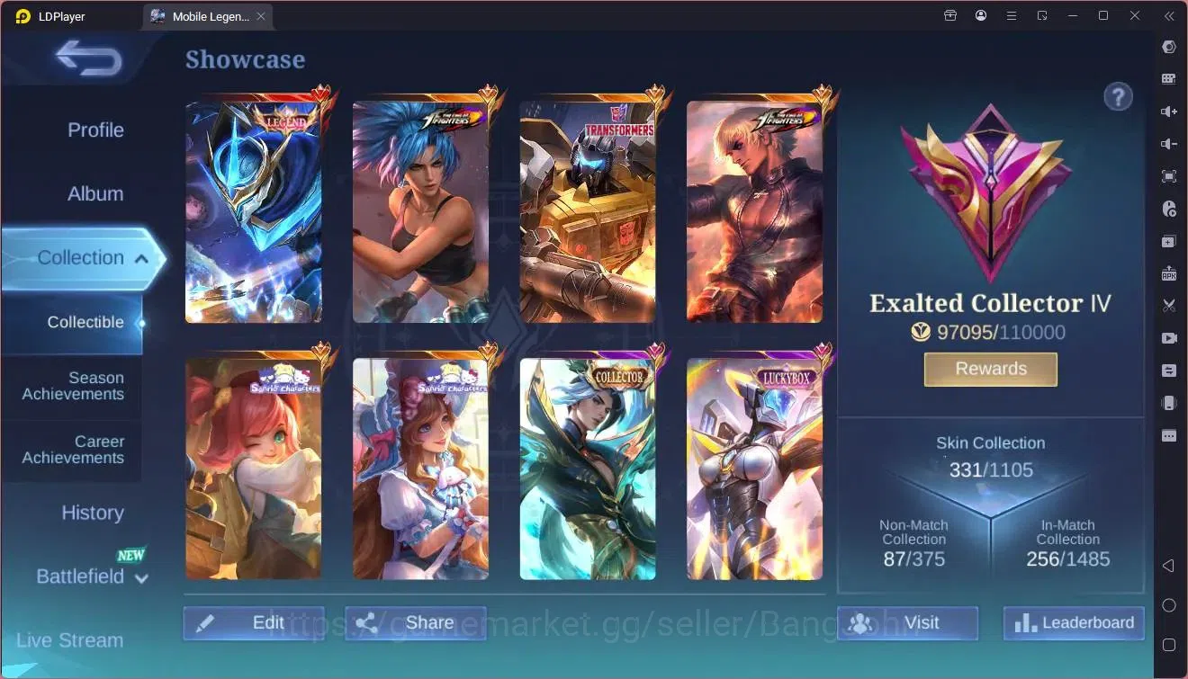 Mobile Legends: Bang Bang Accounts Global|Hero 125|Skin 331|Exalted|Legend GS|KOF GS, image 19