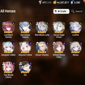 Epic Seven Accounts Mid-Tier GLOBAL Unverif|Mor 48|12 ML(Lisette,School NYulha,Renoa,Zio,Etc)+Haru+Art,Saria,Rinak,Etc|PoH