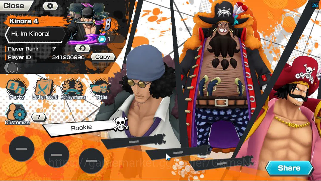 One Piece Bounty Rush Accounts Starter Global|7 EX|St Jaygarcia Saturn,Marshall D Teach,GP Gol DRoger,BP Kuzan,RO Roronoa 2