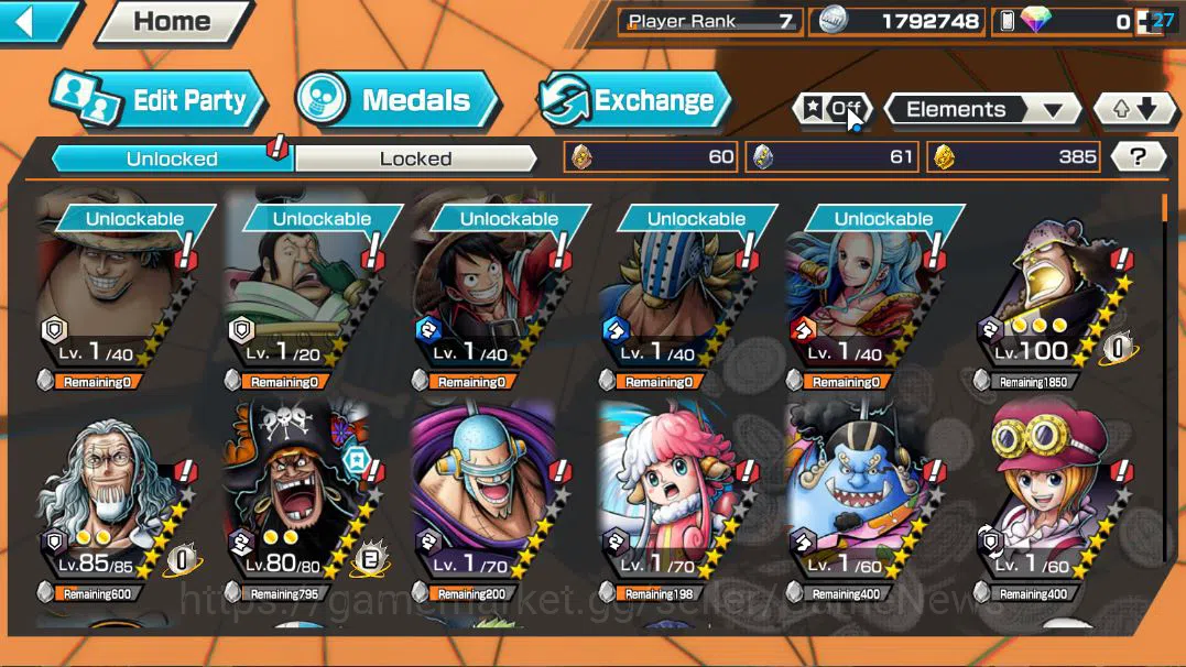 One Piece Bounty Rush Accounts Starter Global|7 EX|St Jaygarcia Saturn,Marshall D Teach,GP Gol DRoger,BP Kuzan,RO Roronoa 6