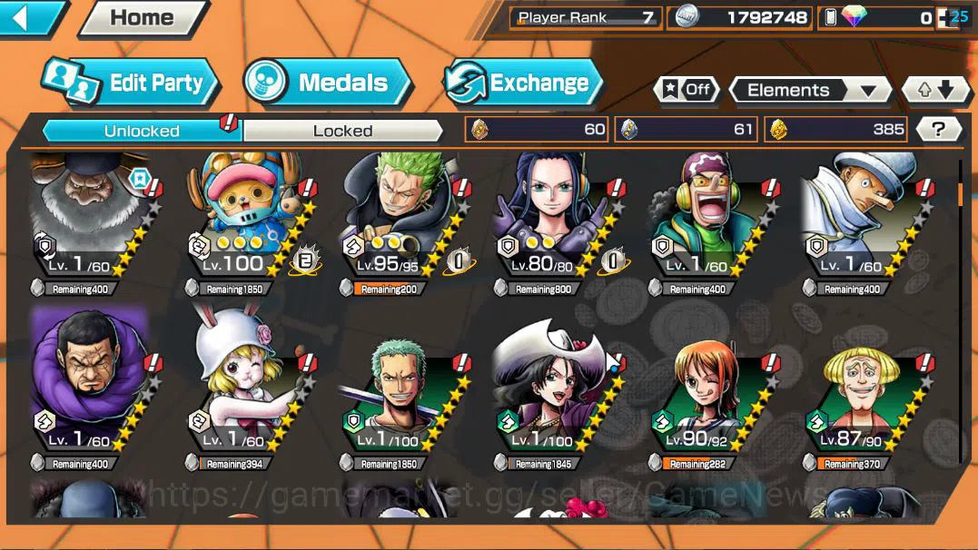 One Piece Bounty Rush Accounts Starter Global|7 EX|St Jaygarcia Saturn,Marshall D Teach,GP Gol DRoger,BP Kuzan,RO Roronoa 7