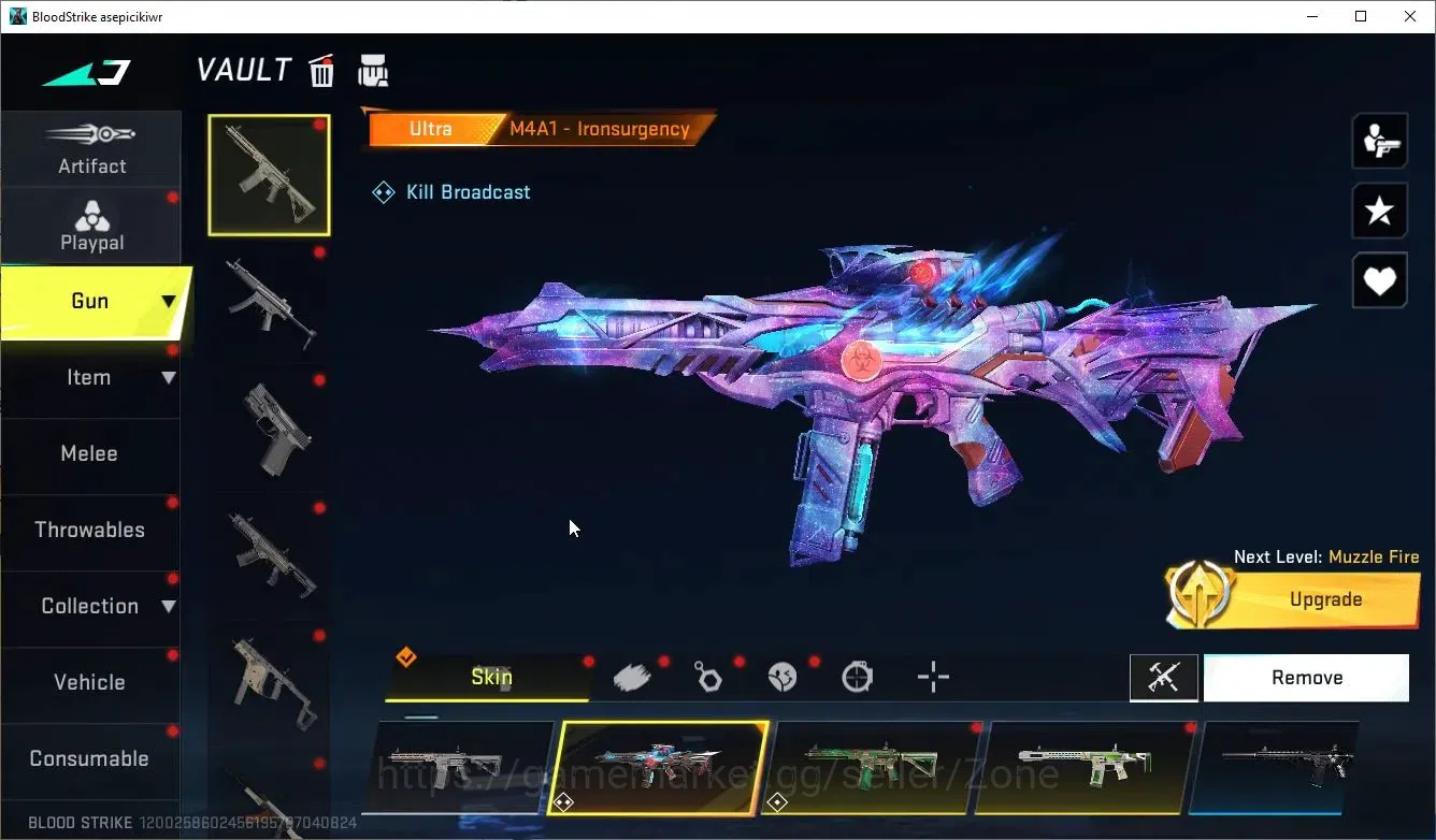 Blood Strike Accounts Others ASIA|ETERNAL AUG-Empyrean Lv2|Melee ULTRA Lightblade|Limited Origin-12 Lv2|4 10