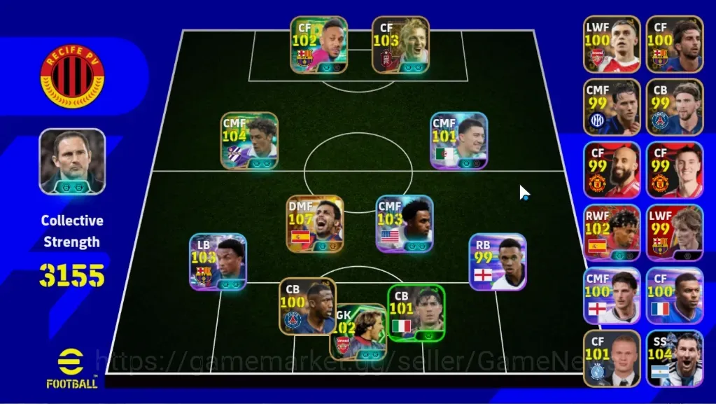 eFootball Accounts Legends & Iconic Players Android|Power 3155|Big Time Rodri|Epic Rui Costa,Aubameyang,Dirk 1