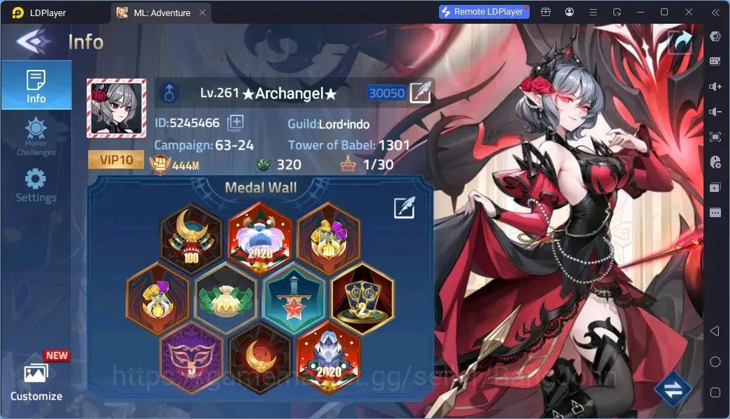 Mobile Legends: Adventure Accounts Global|LV 261|444M Power|Camp 63-24|VIP 10|Hero 201|2 Nexus|54 Awaken|10 UR|4 Epic 1