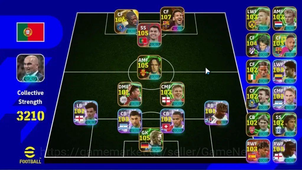 eFootball Accounts Legends & Iconic Players Android|Power 3210|Big Time Lionel Messi Jan'15|23 Epic(Dembele,Oliver 1