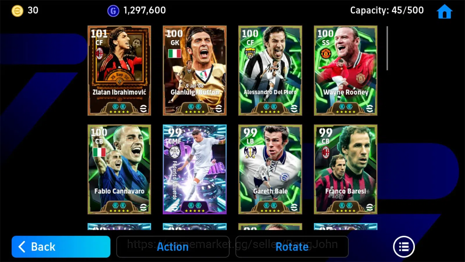eFootball Accounts Legends & Iconic Players Mobile|PW 3249|Zlatan Ibrahimovic BigT,Gianluigi Buffon BigT,Del Piero 6