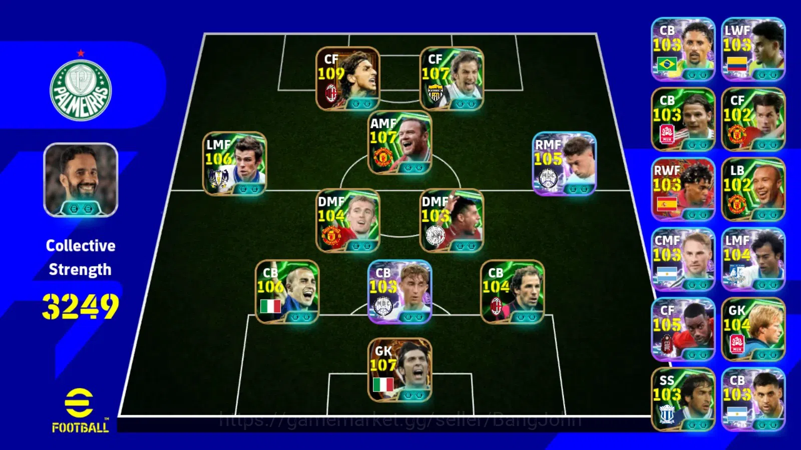 eFootball Accounts Legends & Iconic Players Mobile|PW 3249|Zlatan Ibrahimovic BigT,Gianluigi Buffon BigT,Del Piero 9