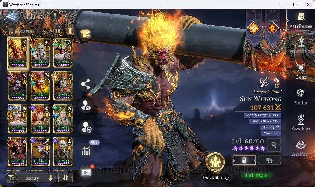 Watcher of Realms Accounts Global 60xx|Power 8M|10 Lord Lovar,Praetus,Valdero image 2