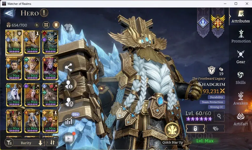 Watcher of Realms Accounts Global 60xx|Power 8M|10 Lord Lovar,Praetus,Valdero image 3