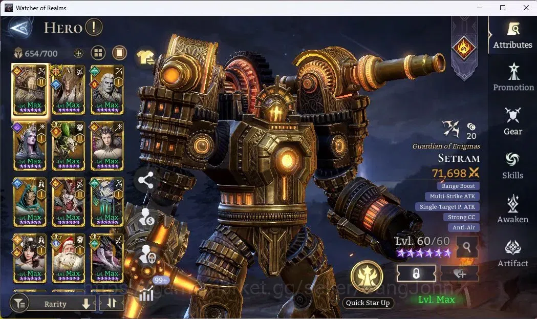 Watcher of Realms Accounts Global 60xx|Power 8M|10 Lord Lovar,Praetus,Valdero image 5