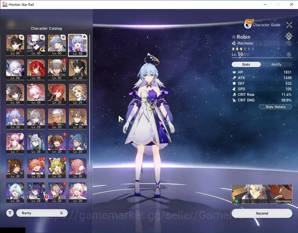 Honkai Star Rail Accounts Asia|TL 40|11 Limited|Evanescia,Sunday,Yao Guang,A image 4
