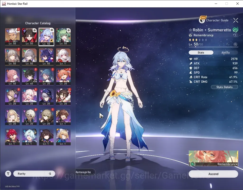 Honkai Star Rail Accounts Others Asia|TL 36|5 Limited|(Rin Tohsaka)+Sign Robin Summeretto,Archer,Huohuo,Seele + 2 1