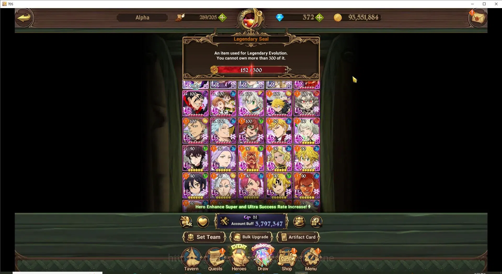 The Seven Deadly Sins: Grand Cross Accounts Endgame Global|3,7M CC|152 LS|372 Gem|4 LR+10 UR+Full Collab Gachiakuta|Nemesis 2