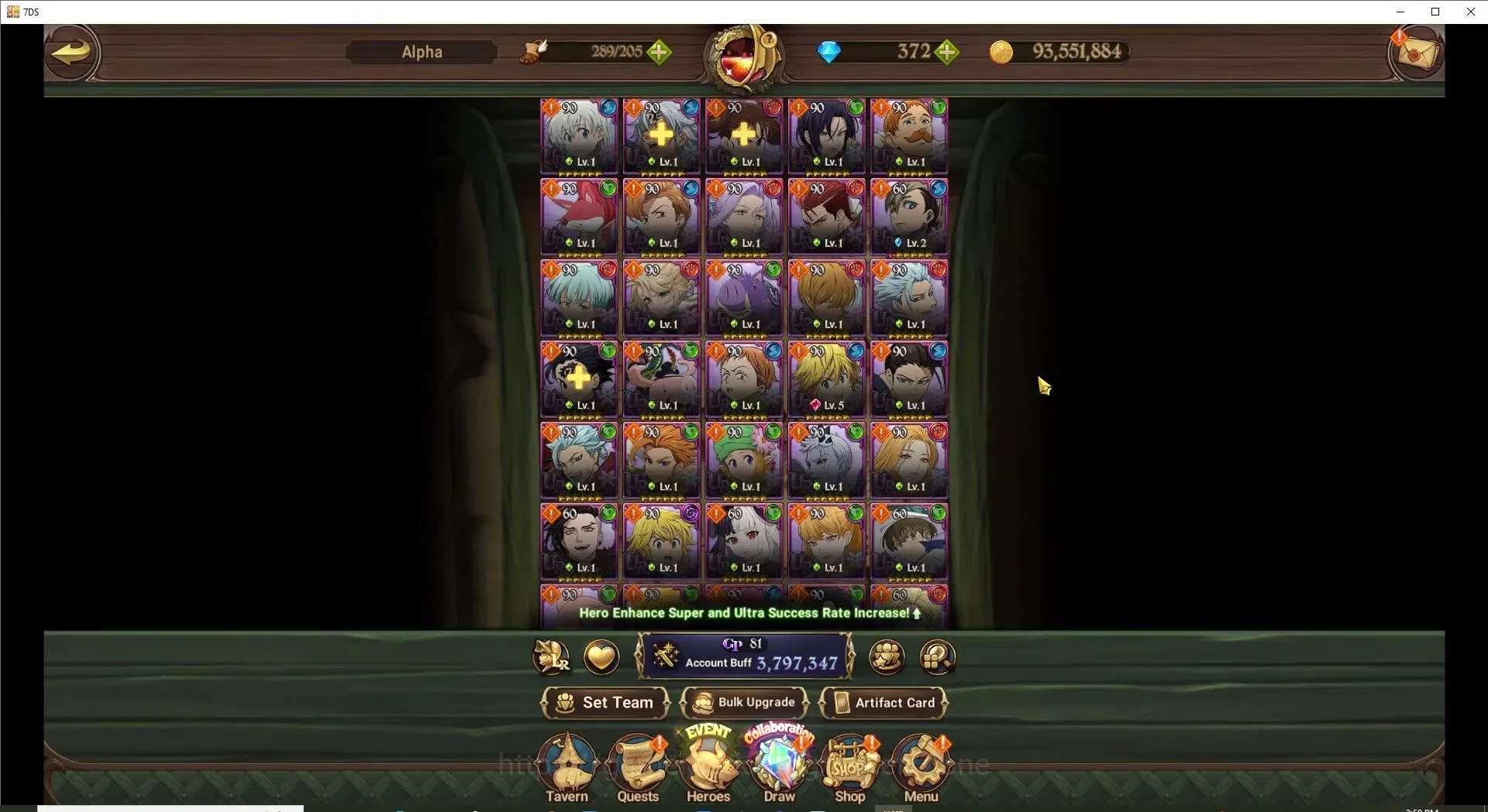 The Seven Deadly Sins: Grand Cross Accounts Endgame Global|3,7M CC|152 LS|372 Gem|4 LR+10 UR+Full Collab Gachiakuta|Nemesis 4