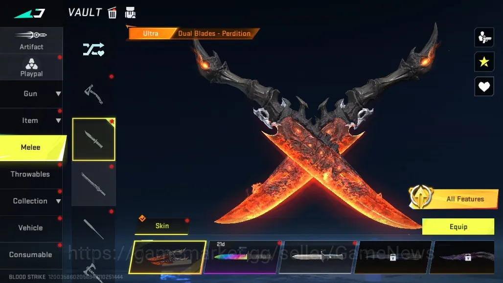 Blood Strike Accounts Starter Asia|EVO SVD Reaper Lv5|Eternal MP7 Tidesong Lv2|Meele Dual Blades Perdition|Limit RPK 1