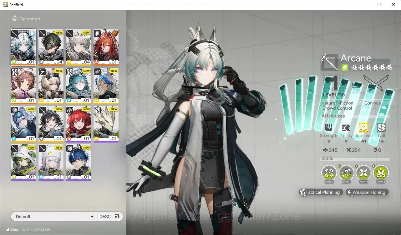 Arknights: Endfield Accounts ASIA| Starter Ch 1 Process 1| 1Limit Arcane + Sign|8180 Arsenal|Detail Check SS|END801Z 1