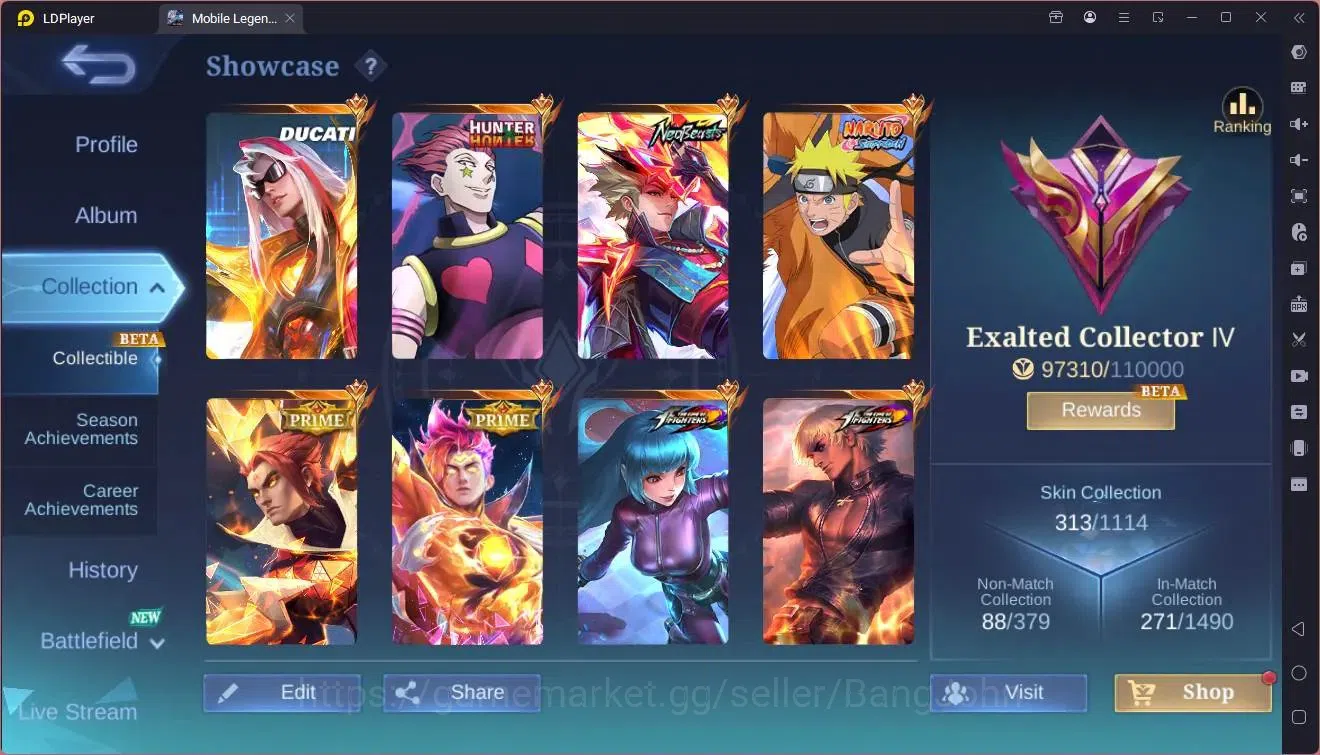 Mobile Legends: Bang Bang Accounts Global|Hero 97|Skin 313|Exalted|Ducati Leomord|HxH image 2