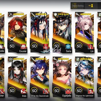 Arknights Accounts Mid-Tier ARKNIGHTS GLOBAL EARLYMID 16*6 , 2 LIMITED WANG,SAKIKO , CHEN DAWNSTREAK,PRAMANIX
