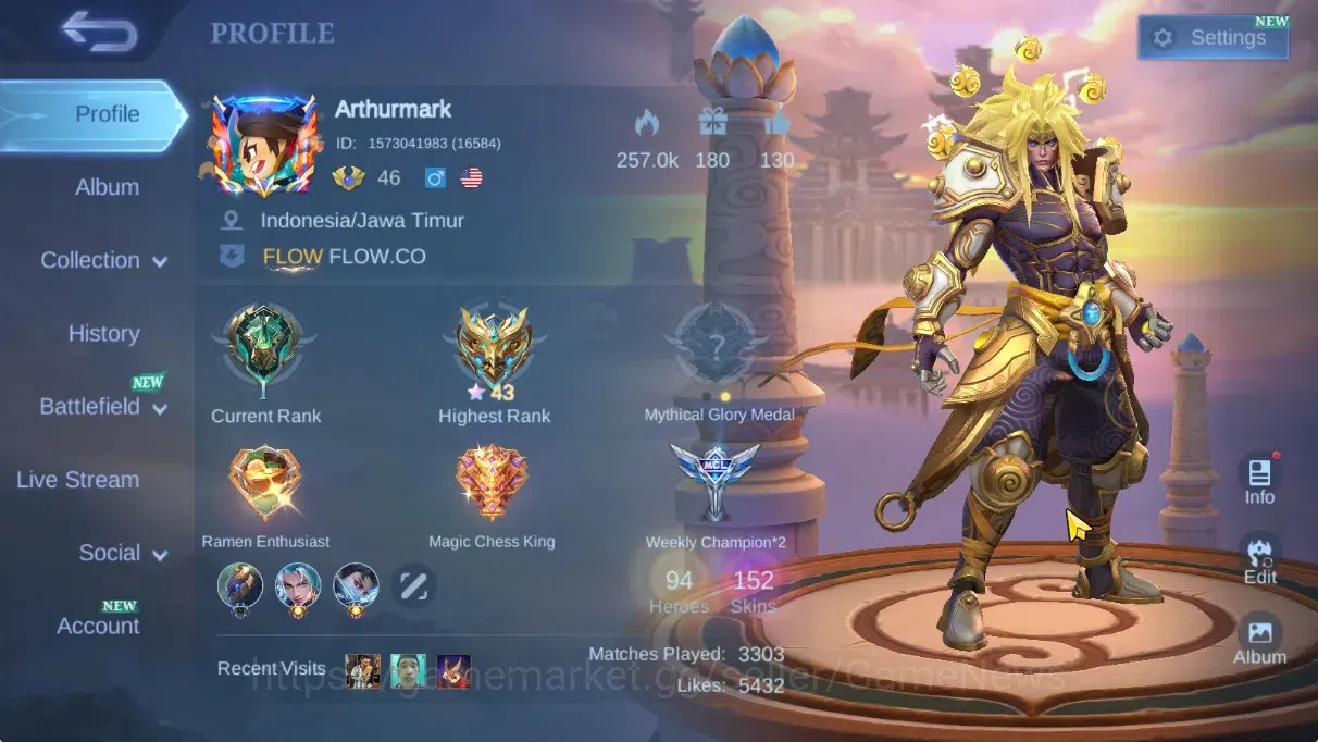 Mobile Legends: Bang Bang Accounts Hero 94|Skin 152|CC(Badang,Natalia),Annual Hayabus image 2