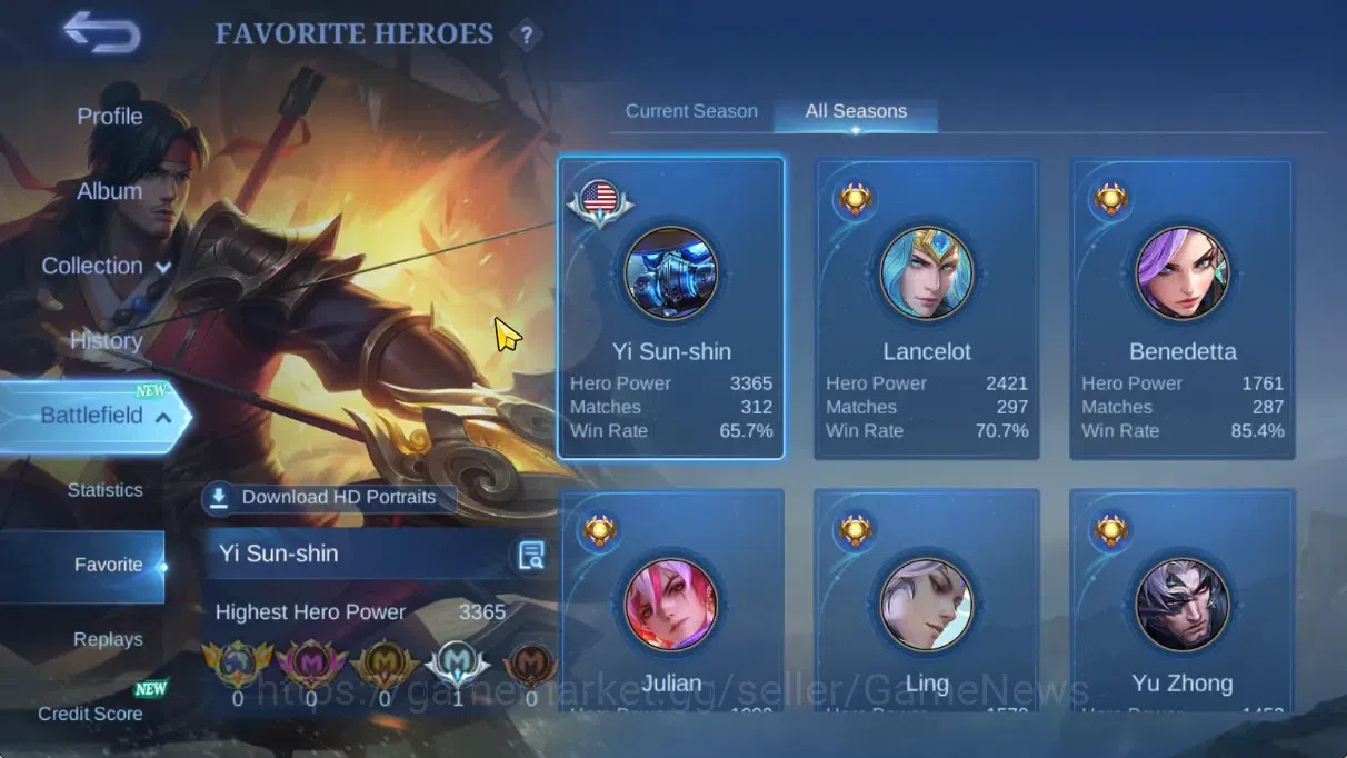 Mobile Legends: Bang Bang Accounts Hero 94|Skin 152|CC(Badang,Natalia),Annual Hayabus image 5