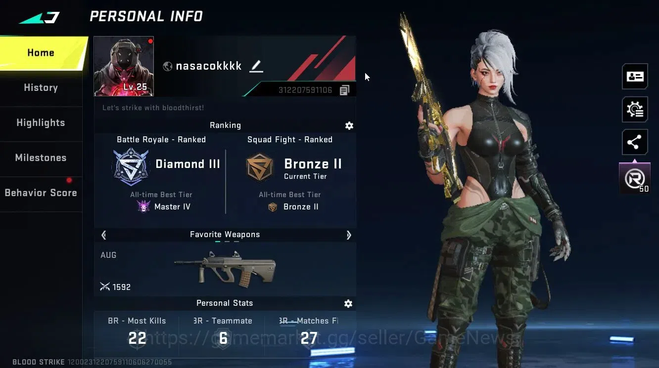 Blood Strike Accounts ASIA|ETERNAL AUG-Empyrean Lv3|ULTRA [SPIKE-Splash, image 2