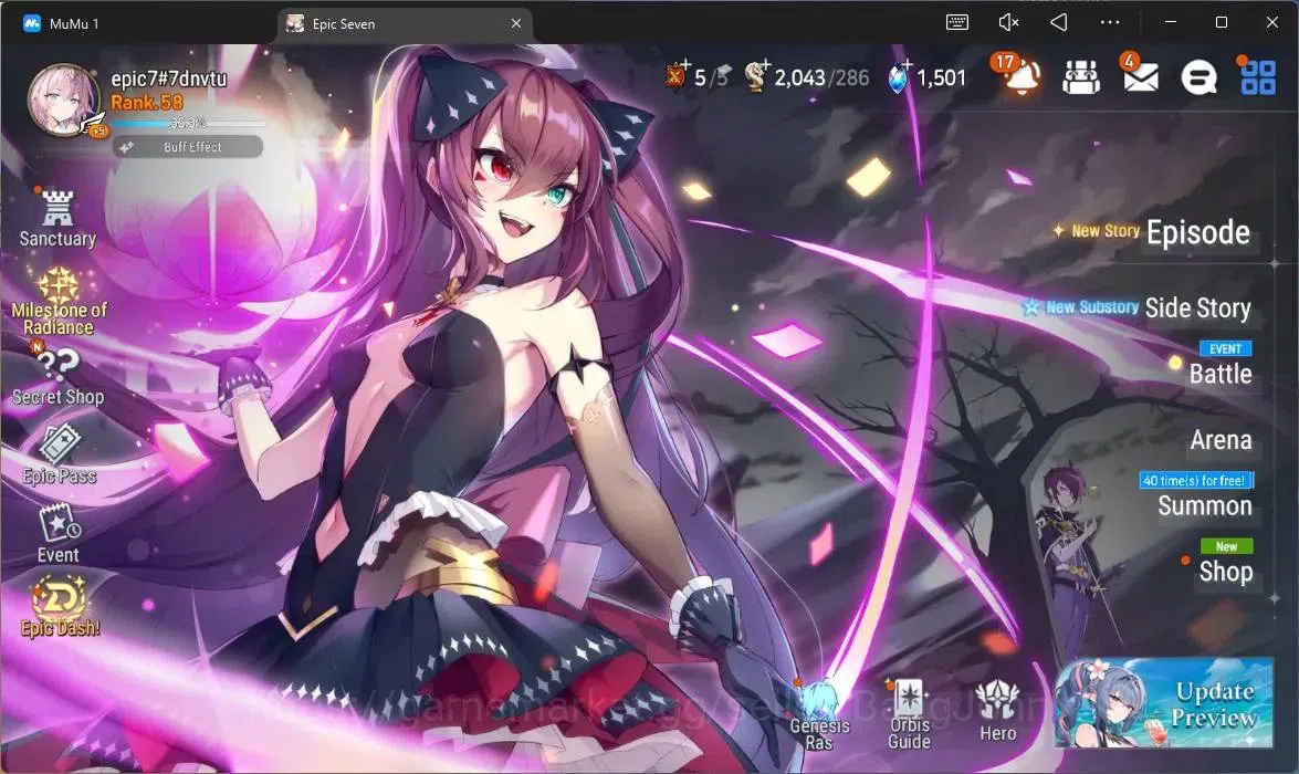 Epic Seven Accounts High-End Global Unverif |9 ML(WOTM Tenebria,LQ Charlotte,SB Sezan,Harseti,SP Politis, Etc)|PoH ON|SS 1
