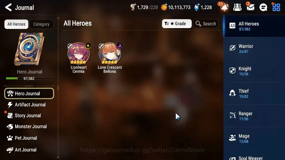 Epic Seven Accounts High-End Global UnVerif|NewEra|2 ML(Lone Cresent Bellona,Lionheart Cermia)+Abyss 4