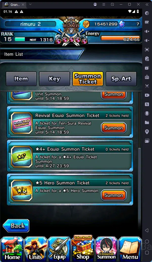 Grand Summoners Accounts [GLOBAL] Rank 15 | 2 Ascend | DLS Rimuru + TW | RR image 5