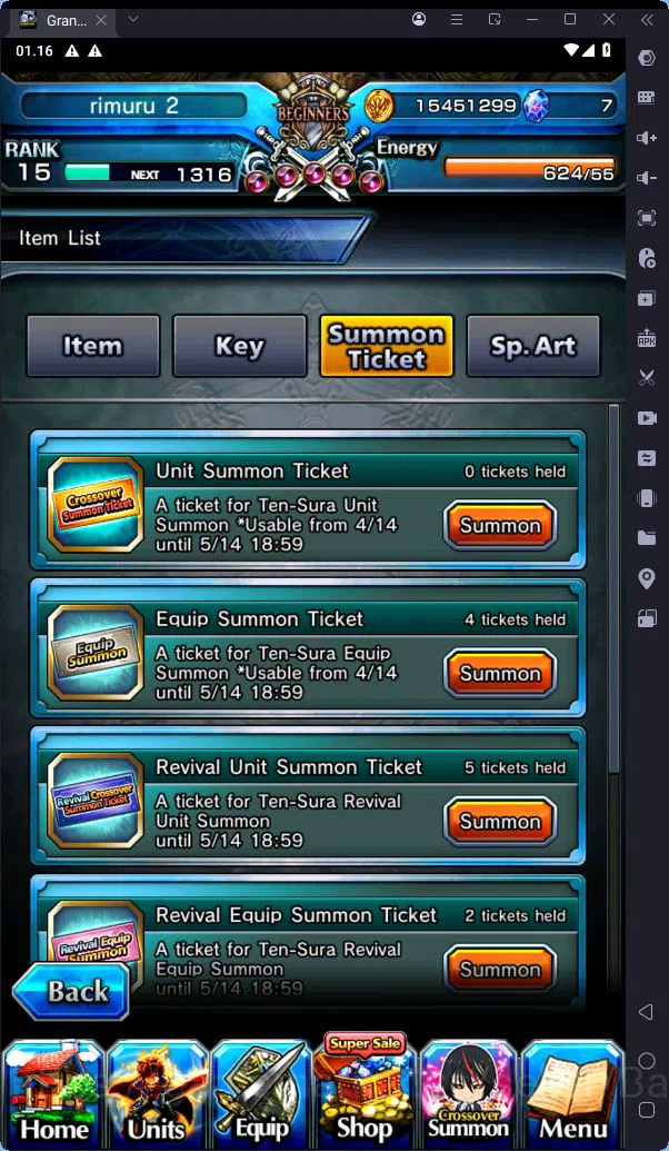 Grand Summoners Accounts [GLOBAL] Rank 15 | 2 Ascend | DLS Rimuru + TW | RR image 6