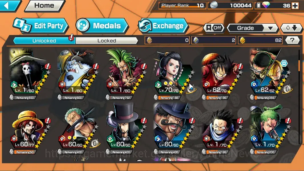 One Piece Bounty Rush Accounts Global|1 EX|The Wings Zoro & Sanji|Rank 10|Android image 7