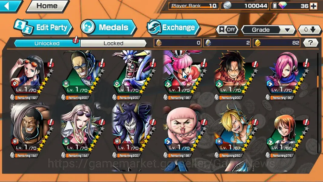 One Piece Bounty Rush Accounts Global|1 EX|The Wings Zoro & Sanji|Rank 10|Android image 8
