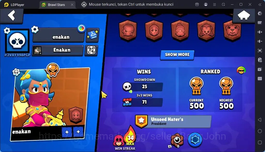 Brawl Stars Accounts Global |Trophy 1499| Brawler 1 Max with Supercharge |Skins 1 Mythic,6 Epic|Bling 150|Protect Off|Check 3