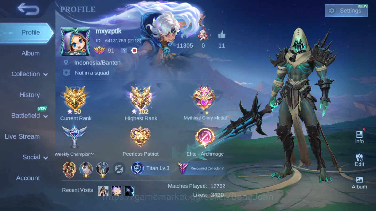 Mobile Legends: Bang Bang Others Hero 131 | Skin 253 | IMMORTAL | KOF Karina | Coll image 1