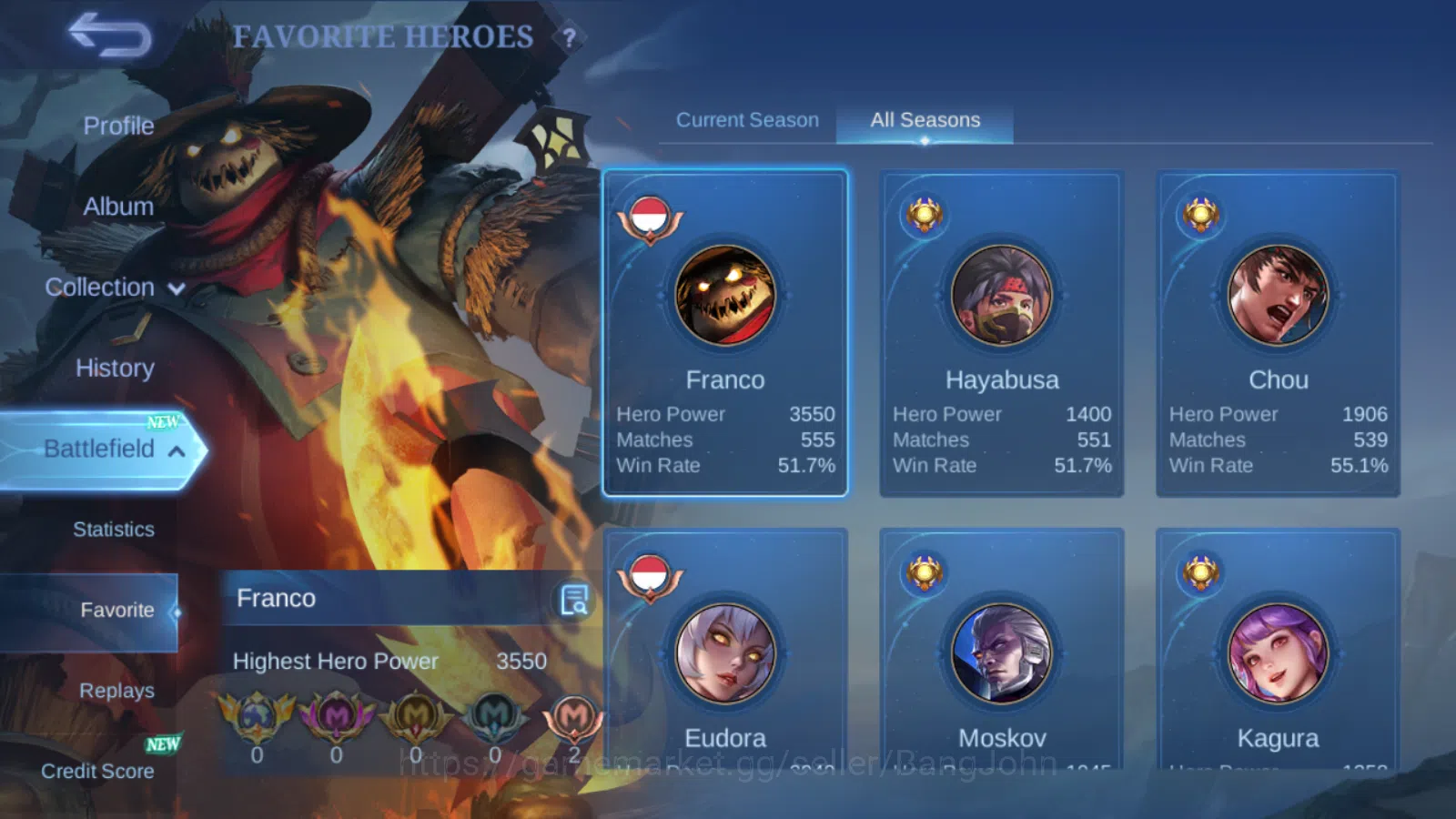 Mobile Legends: Bang Bang Accounts Others Hero 131 | Skin 253 | IMMORTAL | KOF Karina | Collector Natalia | Peace Fanny 3