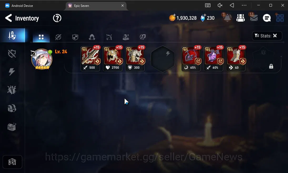 Epic Seven Accounts Starter GLOBAL UnVerif|Starter|1 ML (LionHeart Cermia)+Lilias,Landy,Lidica,Etc|Poh ON|1,9K Energy+1,2K 11