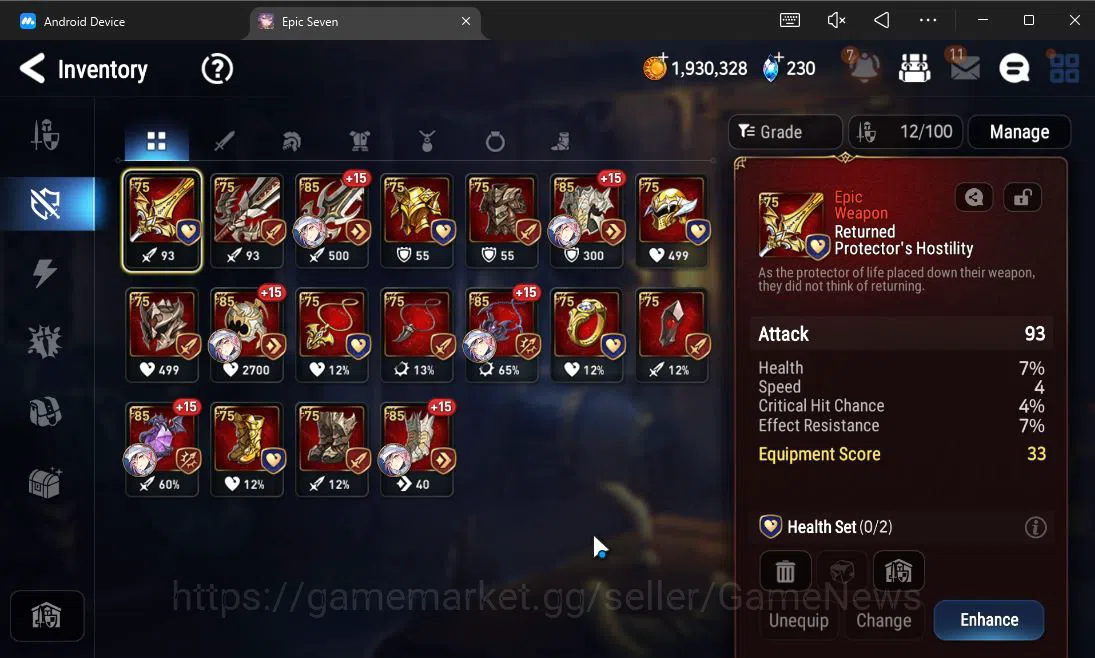 Epic Seven Accounts Starter GLOBAL UnVerif|Starter|1 ML (LionHeart Cermia)+Lilias,Landy,Lidica,Etc|Poh ON|1,9K Energy+1,2K 12