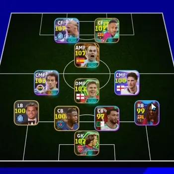 eFootball Accounts Legends & Iconic Players Android|Big Time Andres Iniesta|6 Show Time Erling Haaland,Lionel Messi,Matteo