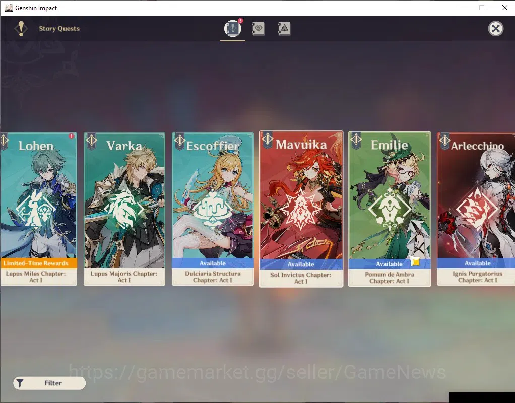 Genshin Impact Accounts ASIA|AR 57|PremTeam Mavu|10 Limit+ 8 (*5Wep)|(Flin image 20