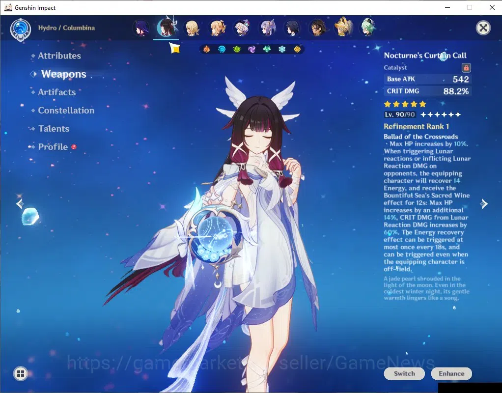 Genshin Impact Accounts ASIA|AR 57|PremTeam Mavu|10 Limit+ 8 (*5Wep)|(Flin image 5