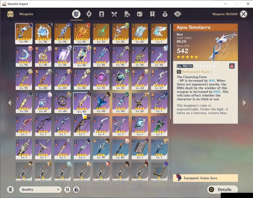 Genshin Impact Accounts ASIA|AR 57|PremTeam Mavu|10 Limit+ 8 (*5Wep)|(Flin image 7