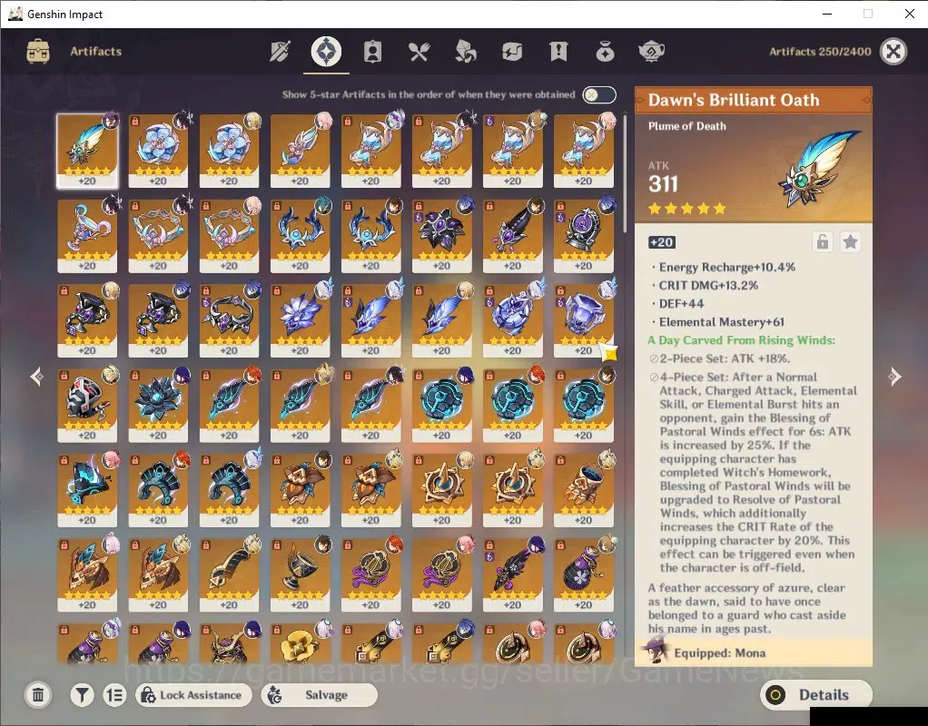 Genshin Impact Accounts ASIA|AR 57|PremTeam Mavu|10 Limit+ 8 (*5Wep)|(Flin image 8