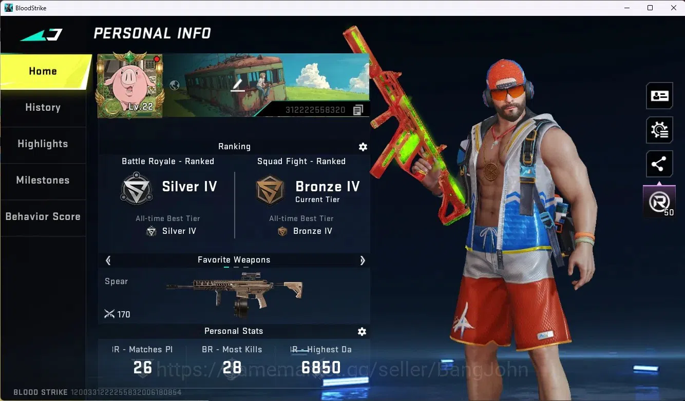 Blood Strike Accounts ASIA | 1 Collab Gun TR: MCX | 1 BLEACH: Ethan Stri image 1