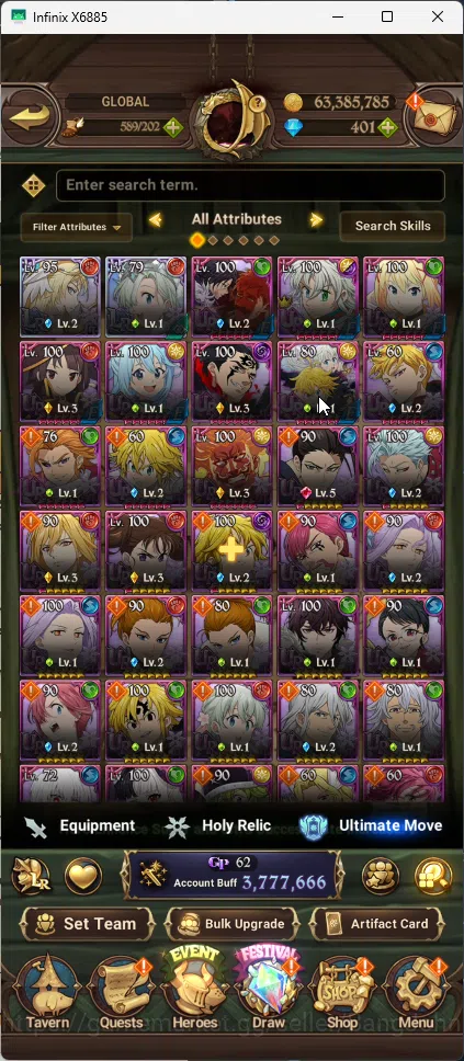 The Seven Deadly Sins: Grand Cross Accounts GLOBAL | 2 LR Brunhild+Elizabeth | 8 UR WK Gowther image 2