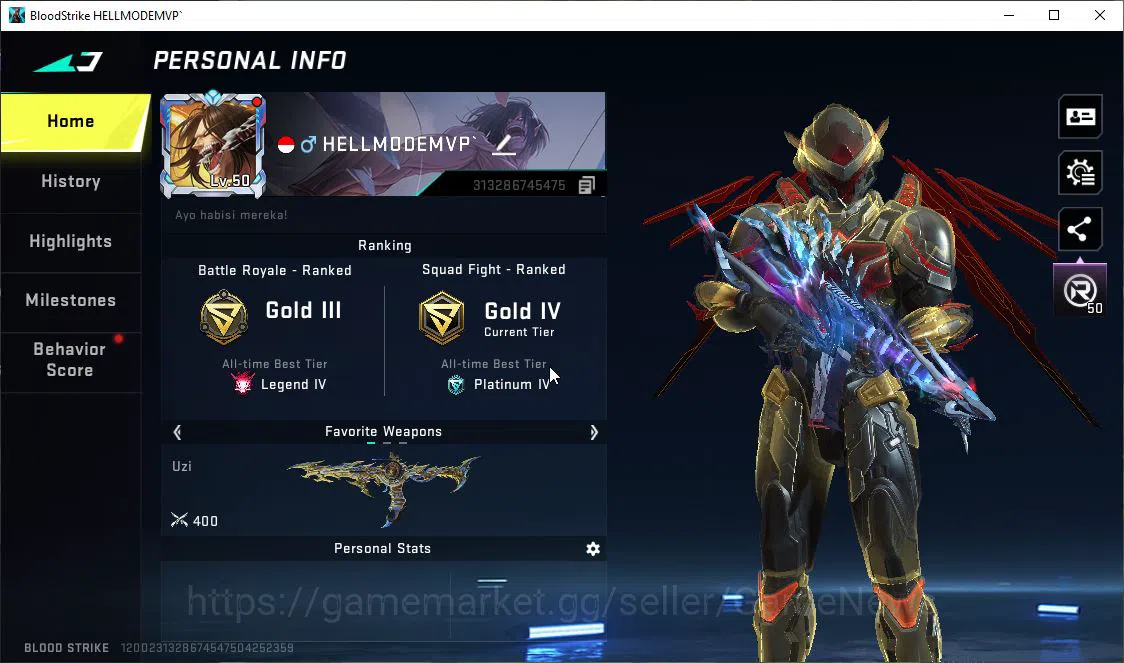 Blood Strike Accounts ASIA|ETERNAL Lv3 UZI-Star,Ethan-Allien+DualBlades+ image 2